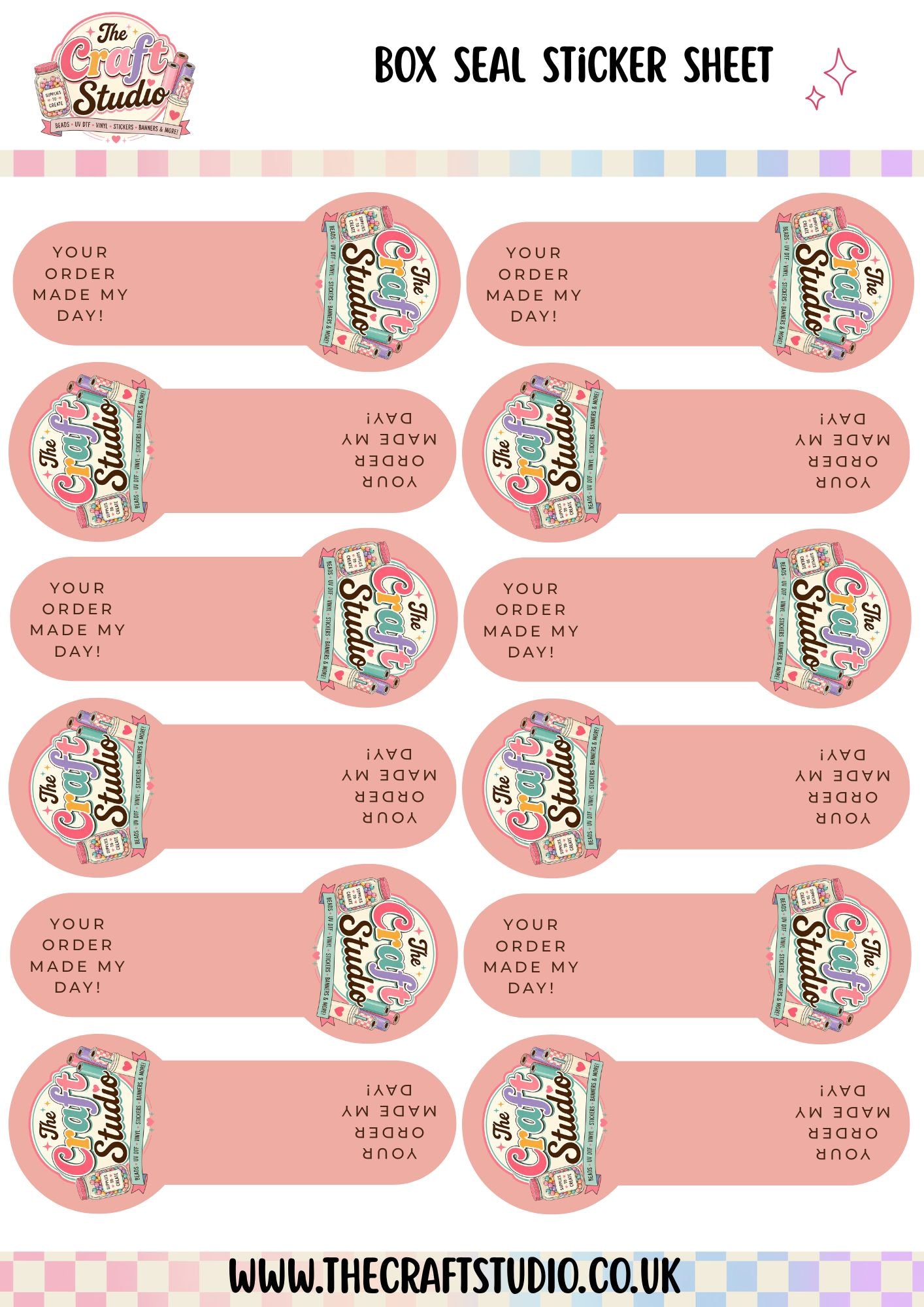 Circular Tab Box Seal Stickers